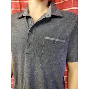 Express Shirt Mens Large Black Henley SS printed Stretch Casual NWT #WM1